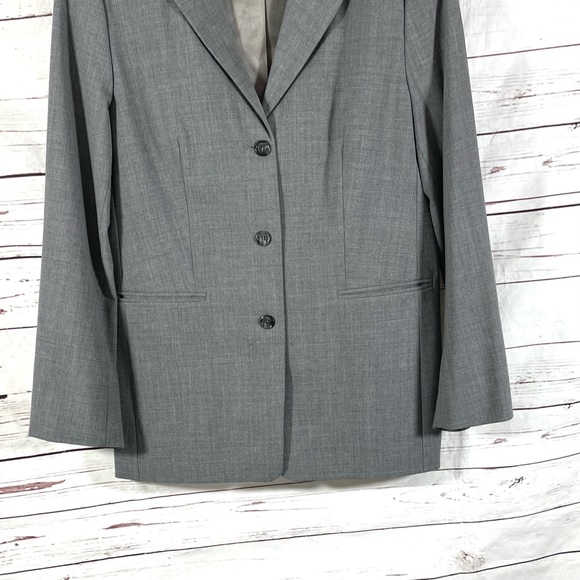Vintage J.Crew Womens Blazer Size 12 Gray Wool Blend one button - Picture 3 of 12
